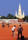 India: Cricket match at Kanyakumari with the Our Lady of Ransom Catholic Church in the background, Tamil Nadu
